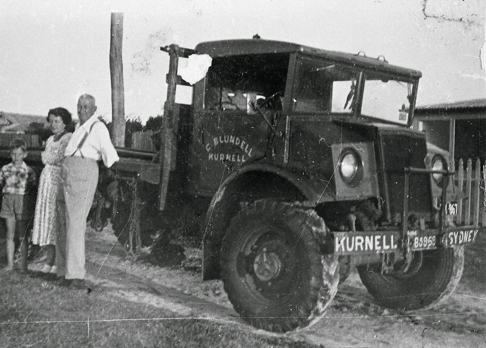 Blundell's first Blitz truck at Kurnell, ca. 1948