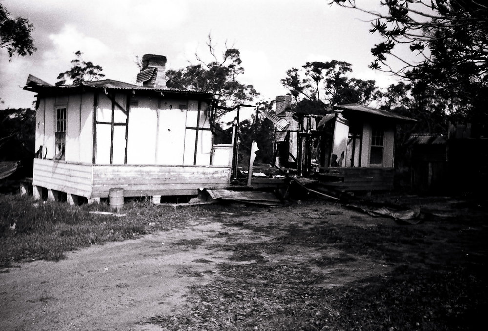 Brown family house on the corner of Shackel Road and Menai Road, Bangor, after being destroyed by fire, 1977