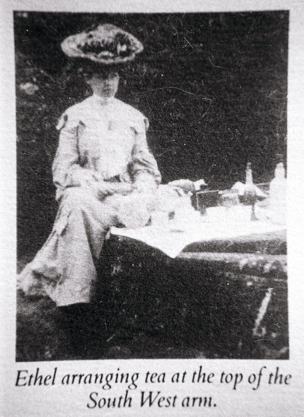 Ethel arranging tea at the top of the South West Arm 1905 