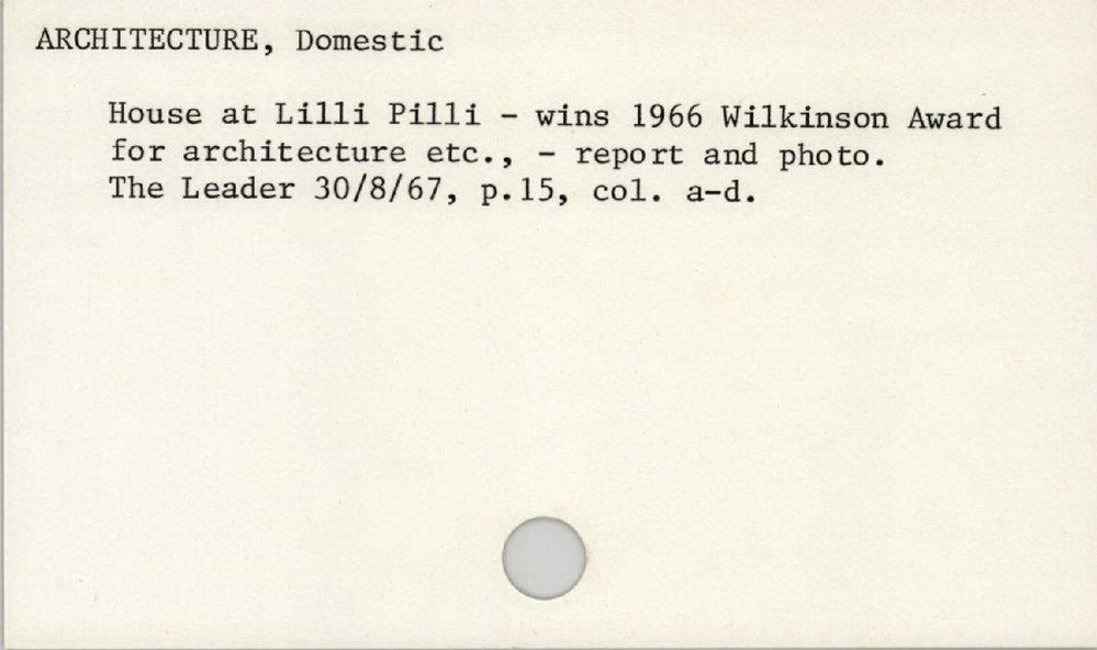 Architecture, Domestic