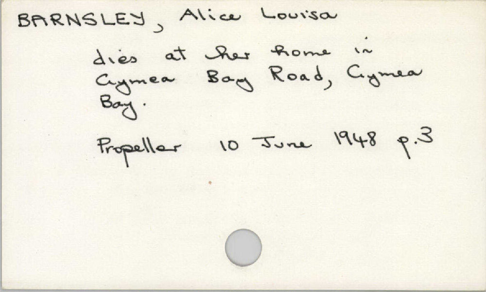 Barnsley, Alice Louisa