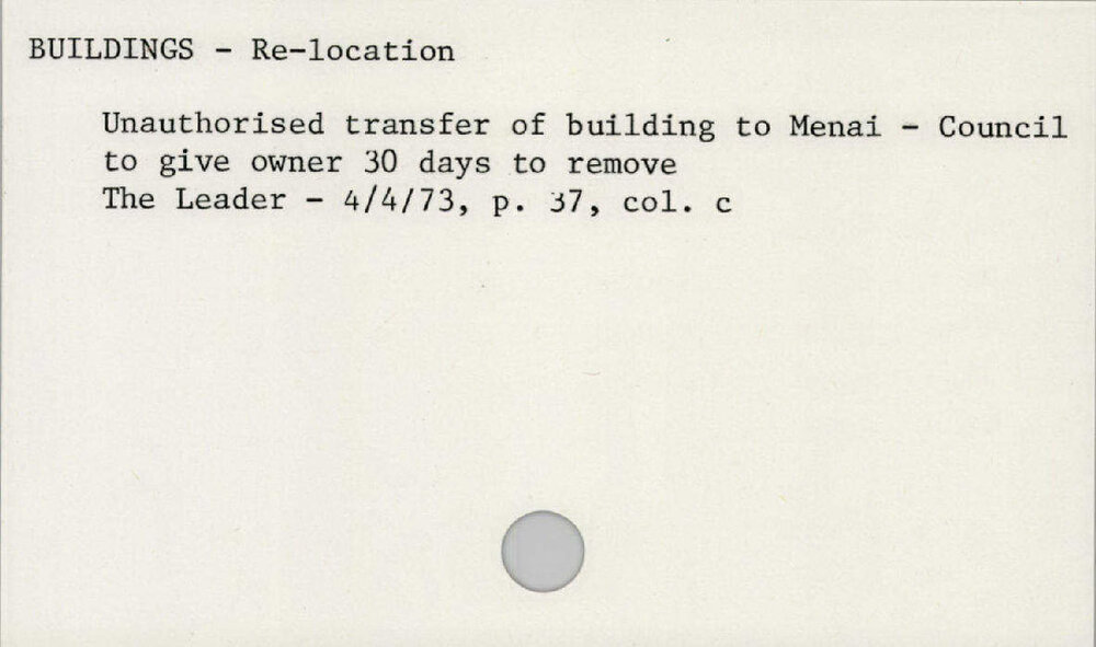 Buildings - Re - Location