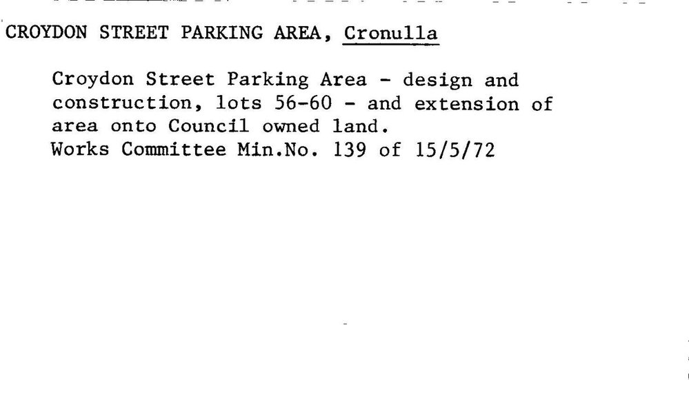 Croydon Street Parking Area, Cronulla