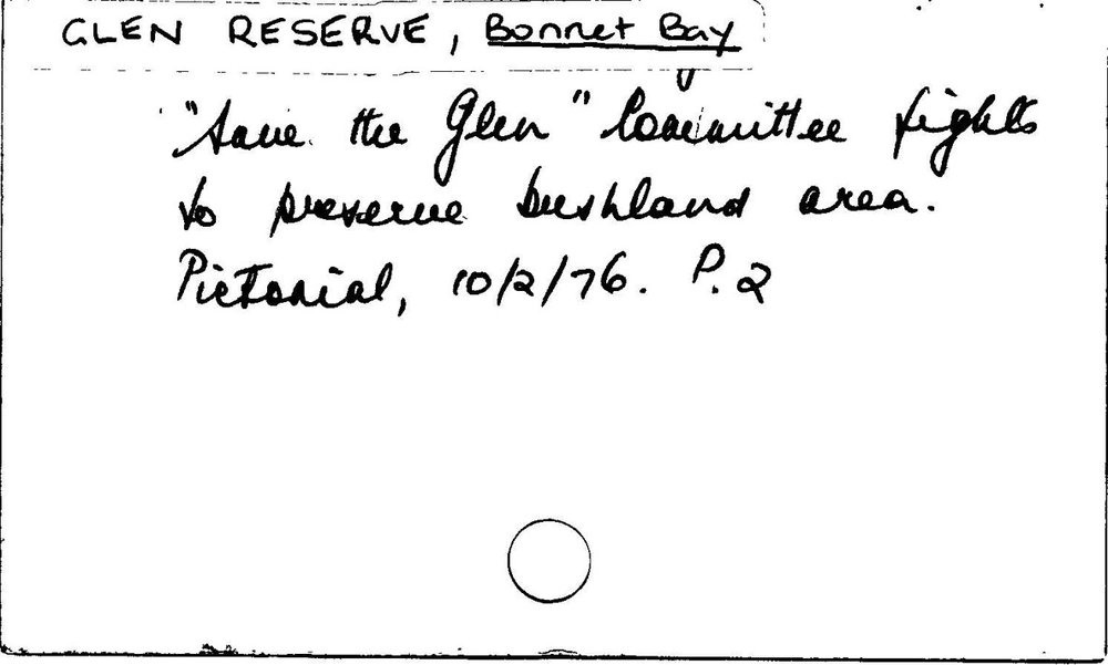 Glen Reserve, Bonnet Bay