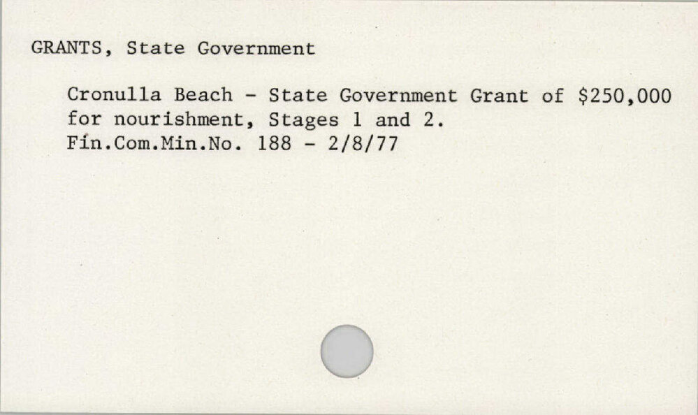 Grants, State Government 1976 - 1990