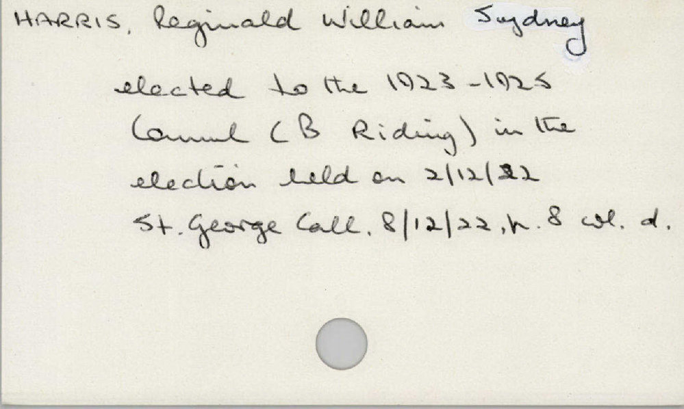 Harris, Reginald William Sydney