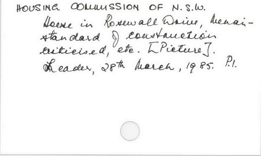 Housing Commission Of N.S.W.