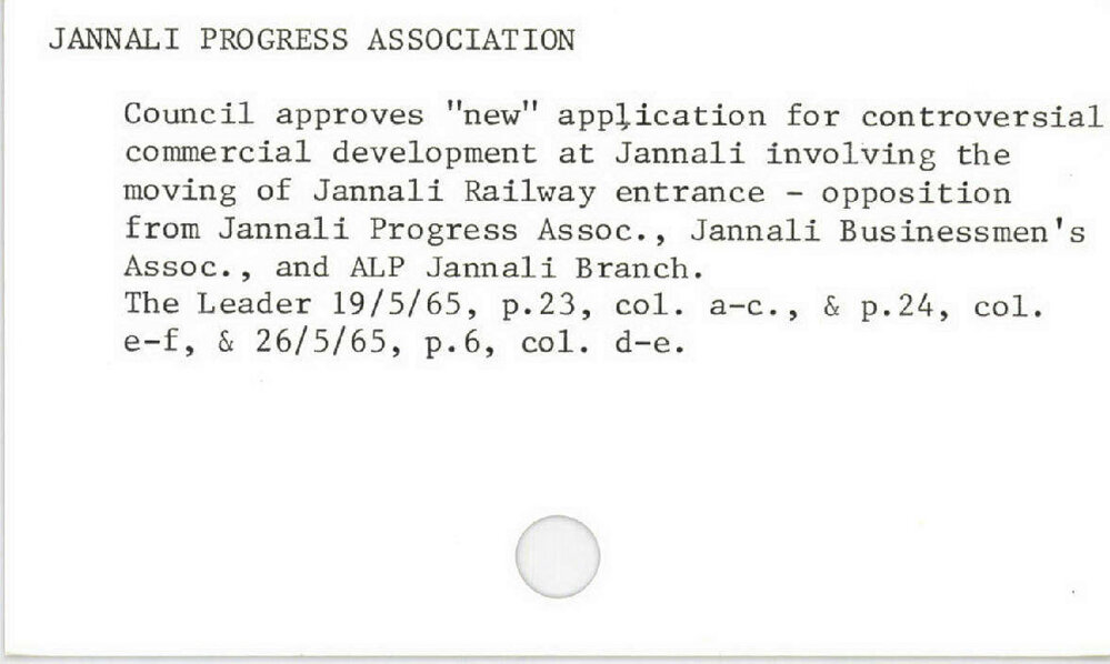 Jannali Progress Association