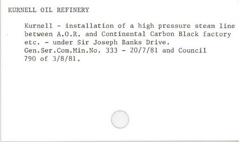 Kurnell Oil Refinery 1976 - 1990
