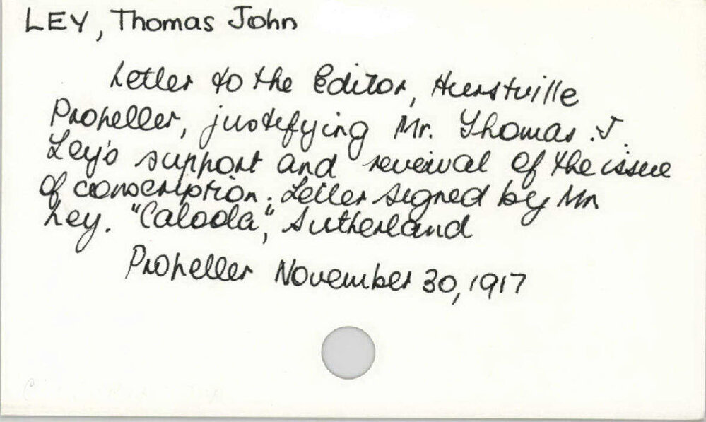 Ley, Thomas John