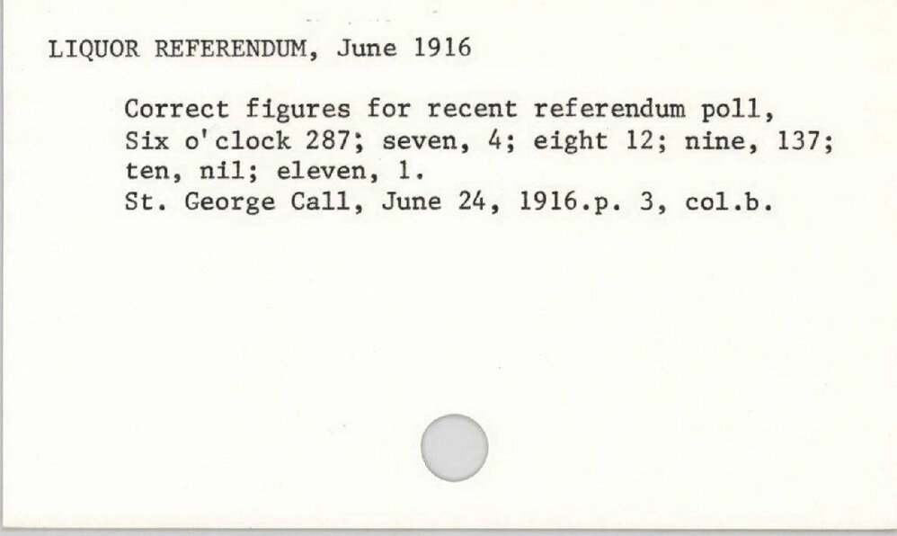 Liquor Referendum, June 1916