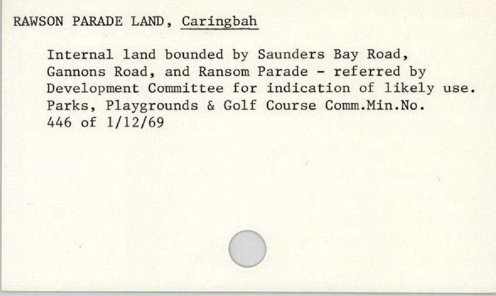 Rawson Parade Land, Caringbah