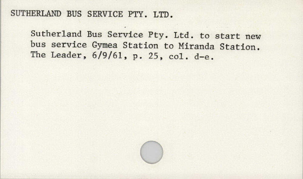 Sutherland Bus Service Pty. Ltd.