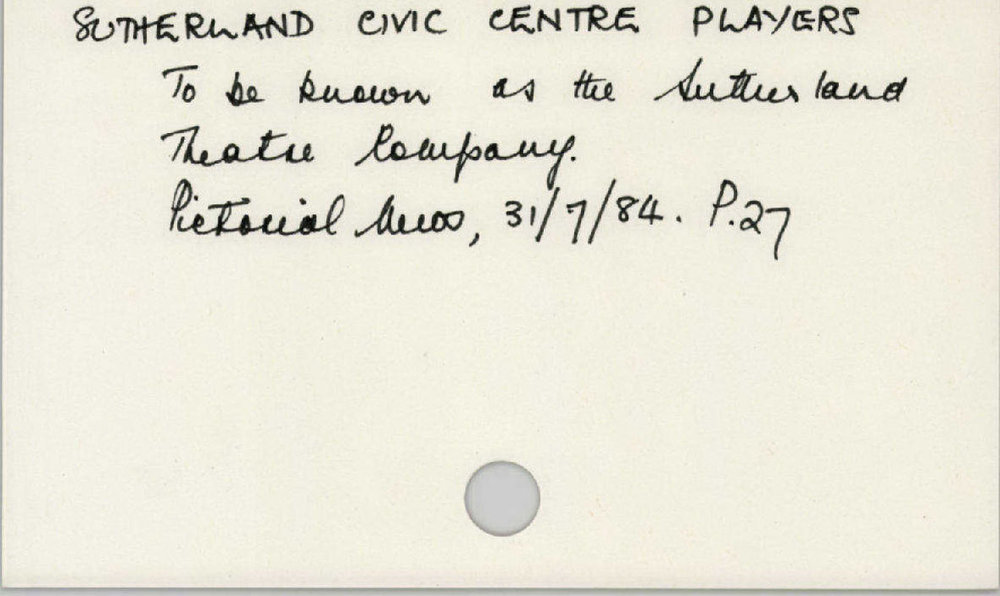 Sutherland Civic Centre Players