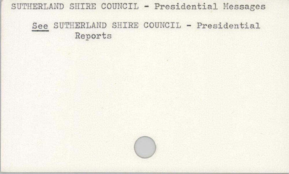 Sutherland Shire Council - Presidential Messages
