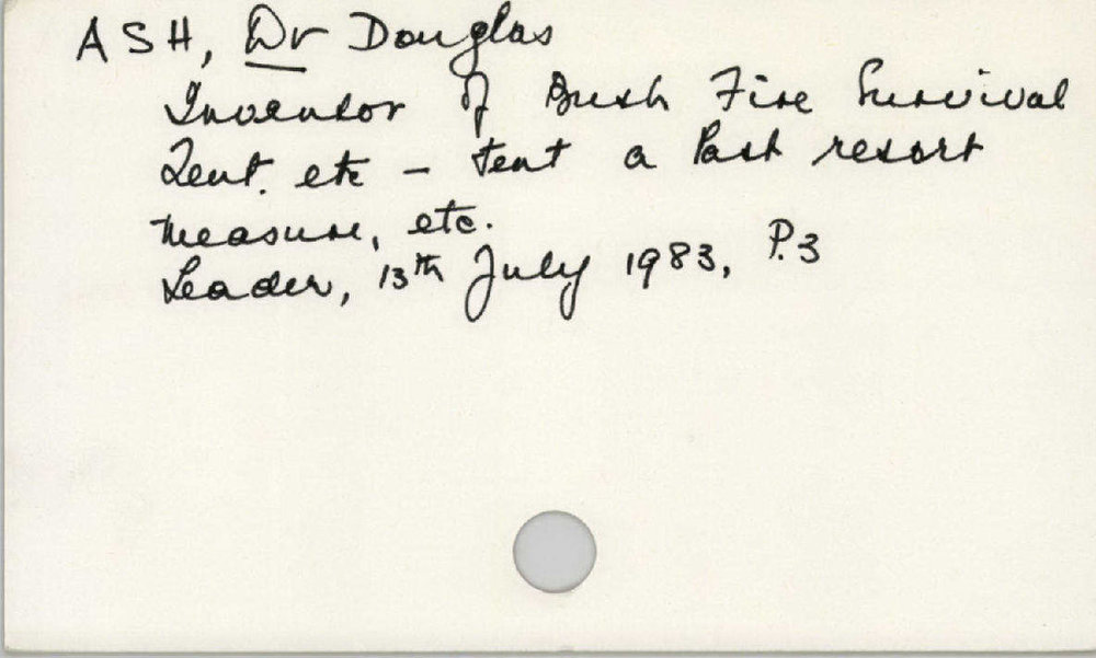 Ash, Dr Douglas