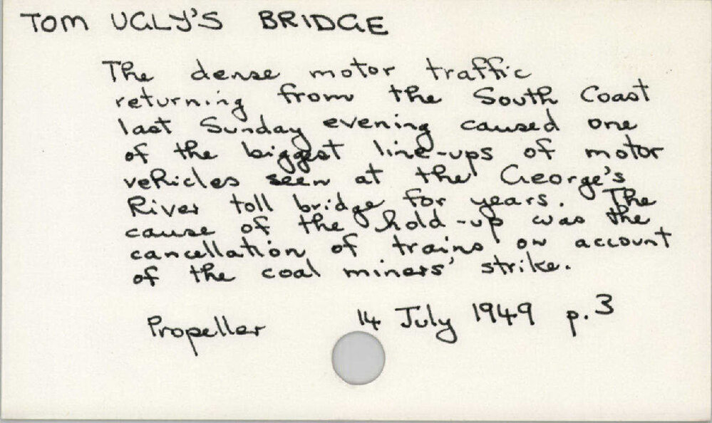 Tom Ugly'S Bridge 1945 - 1965