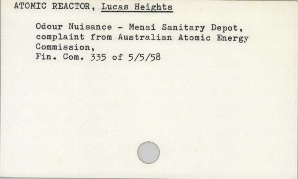Atomic Reactor, Lucas Heights 1945 - 1965