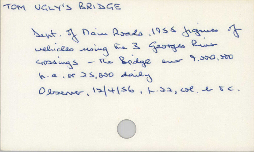 Tom Ugly'S Bridge 1945 - 1965