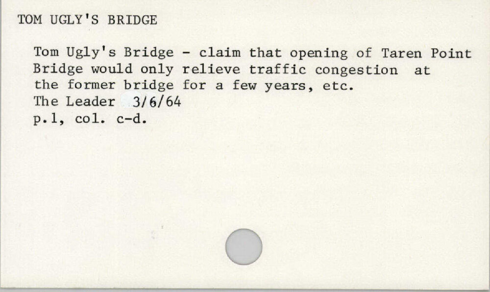 Tom Ugly'S Bridge 1945 - 1965