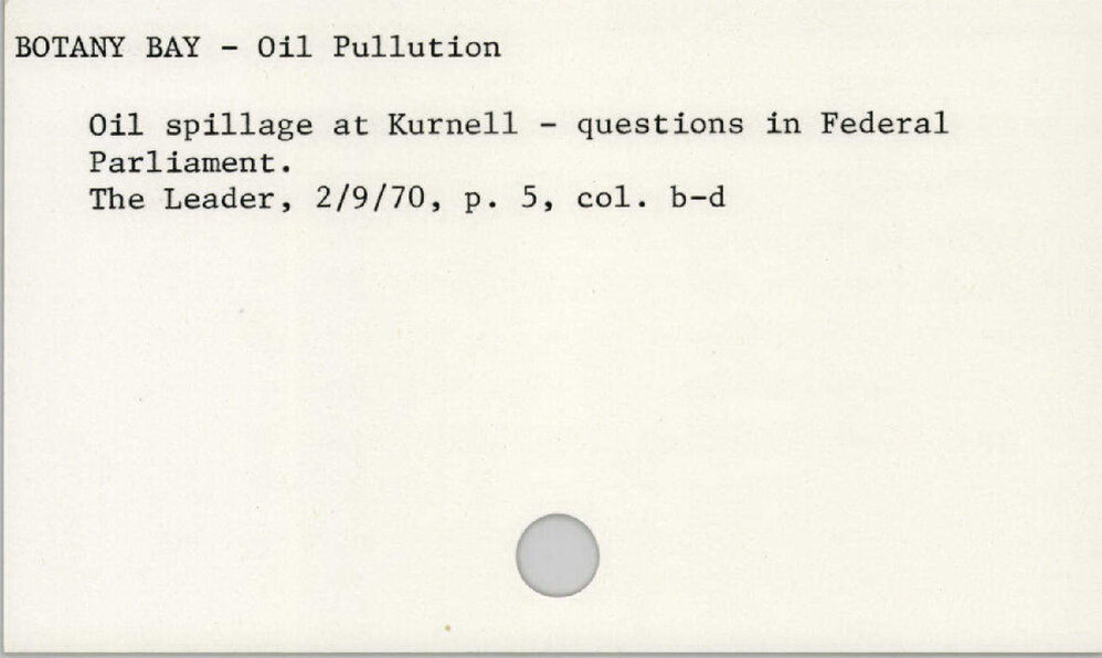 Botany Bay - Oil Pullution