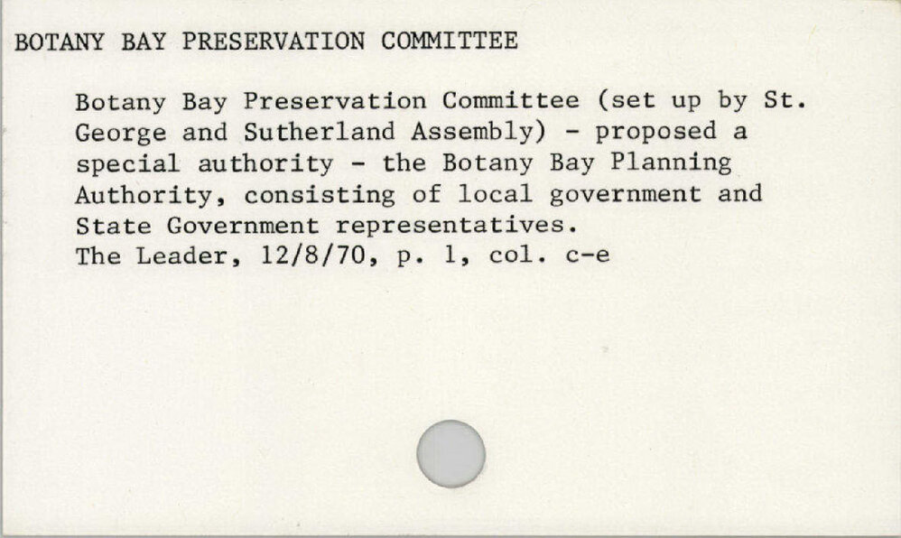 Botany Bay Preservation Committee