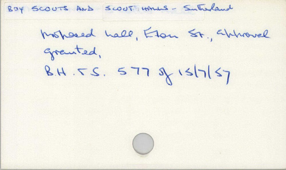 Boy Scouts And Scout Halls - Sutherland