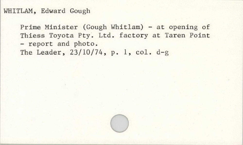 Whitlam, Edward Gough