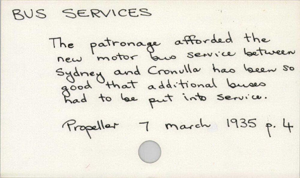 Bus Services 1922 - 1945