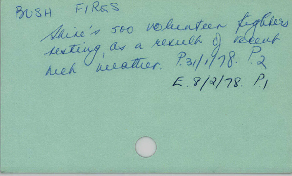Bush Fires 1976 - 1990