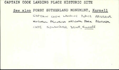 example Card showing a SEE ALSO reference