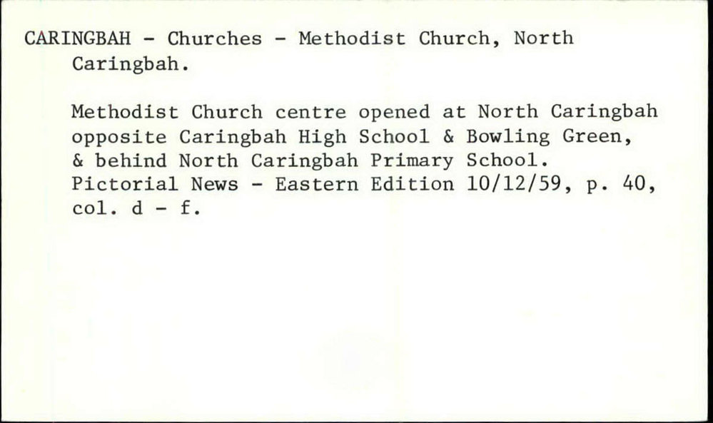 Caringbah - Churches - Methodist Church, North Caringbah.