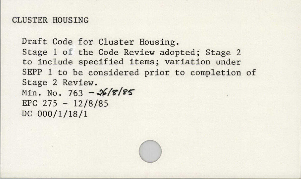 Cluster Housing