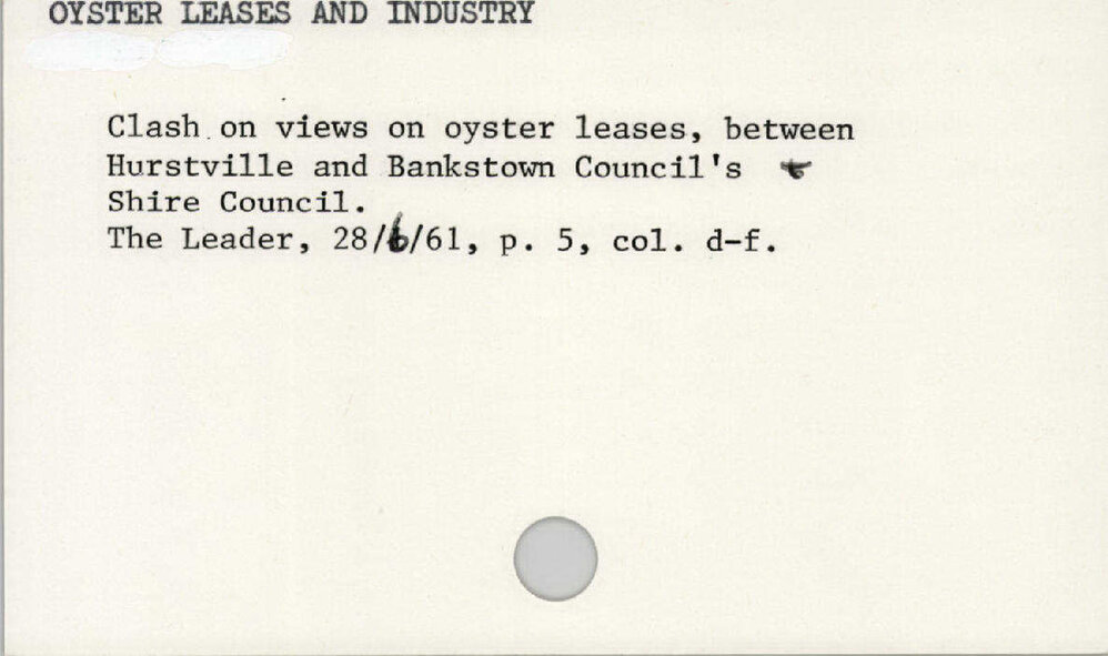 Oyster Leases And Industry 1945 - 1965