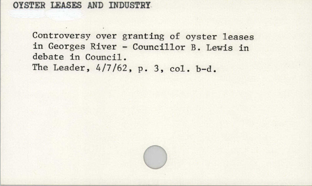 Oyster Leases And Industry 1945 - 1965