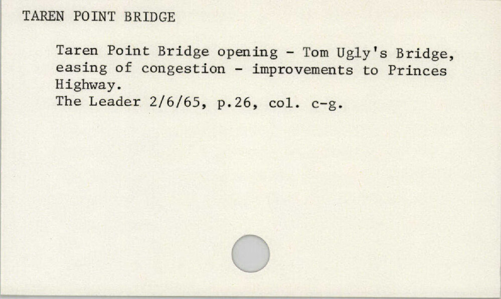 Taren Point Bridge 1965 - 1972