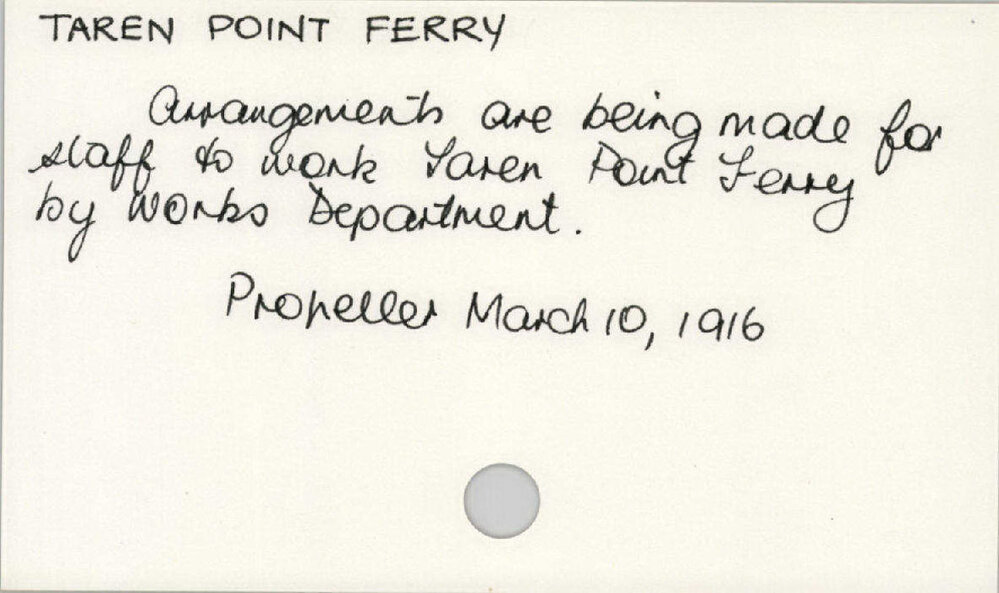 Taren Point Ferry 1901 - 1922