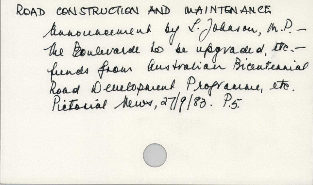 Road Construction And Maintenance 1976 - 1990
