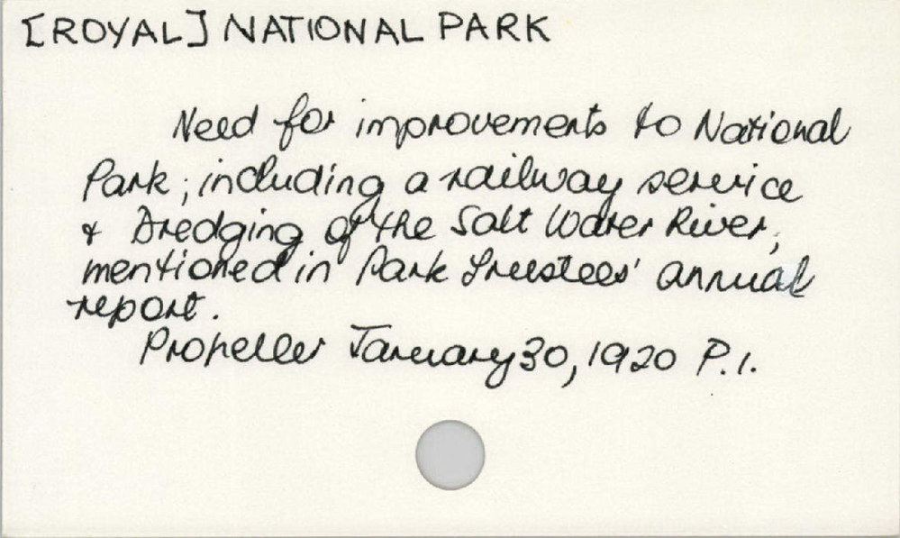 [Royal] National Park 1901 - 1945