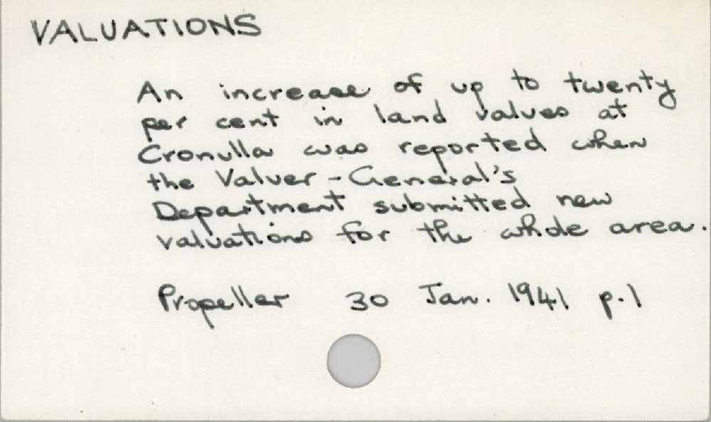 Valuations 1901 - 1945