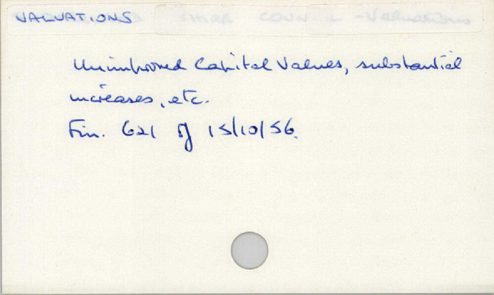 Valuations 1945 - 1965