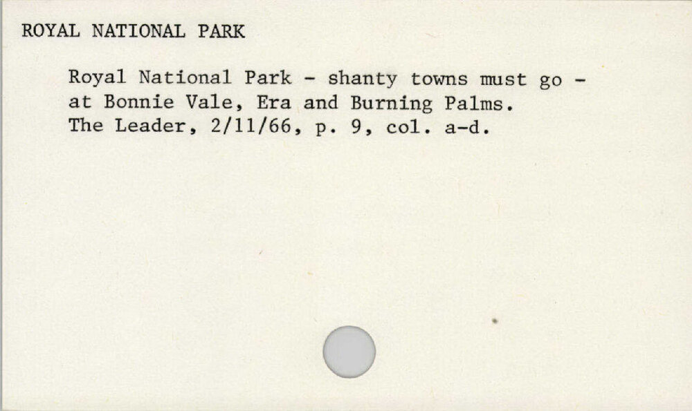 Royal National Park 1965 - 1972