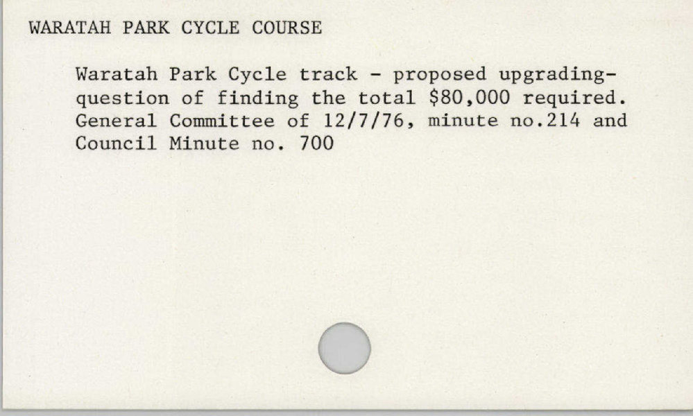 Waratah Park Cycle Course