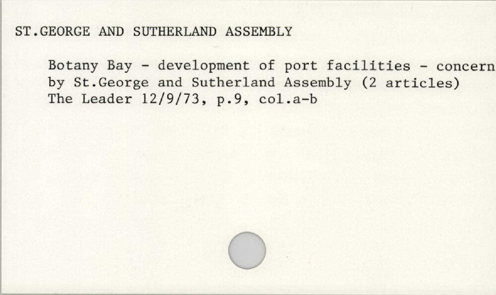 St. George And Sutherland Assembly