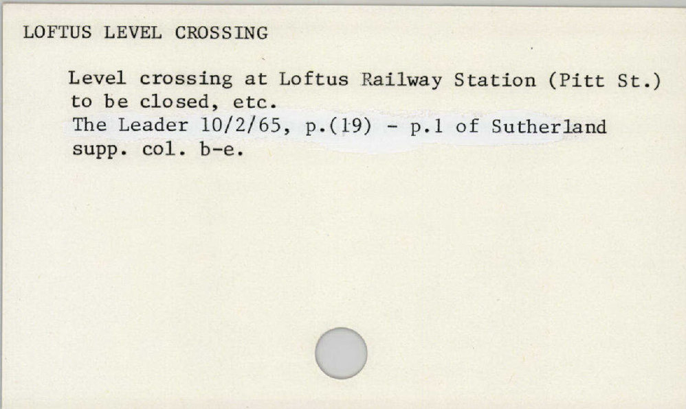Loftus Level Crossing