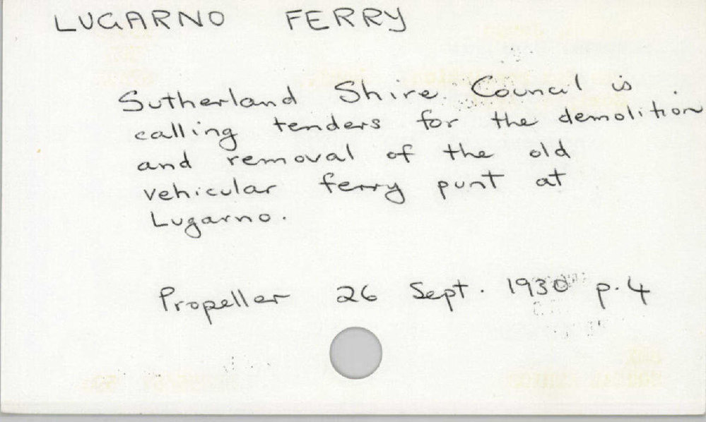Lugarno Ferry 1901 - 1944