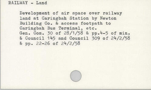 example Council Minute Card