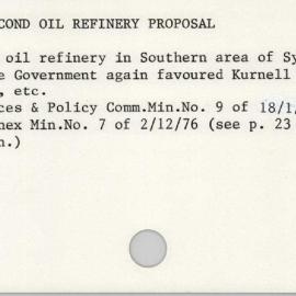 Kurnell Second Oil Refinery Proposal
