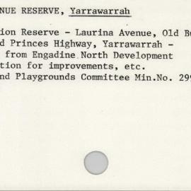 Laurina Avenue Reserve, Yarrawarrah