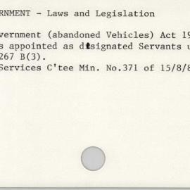 Local Government - Laws And Legislation